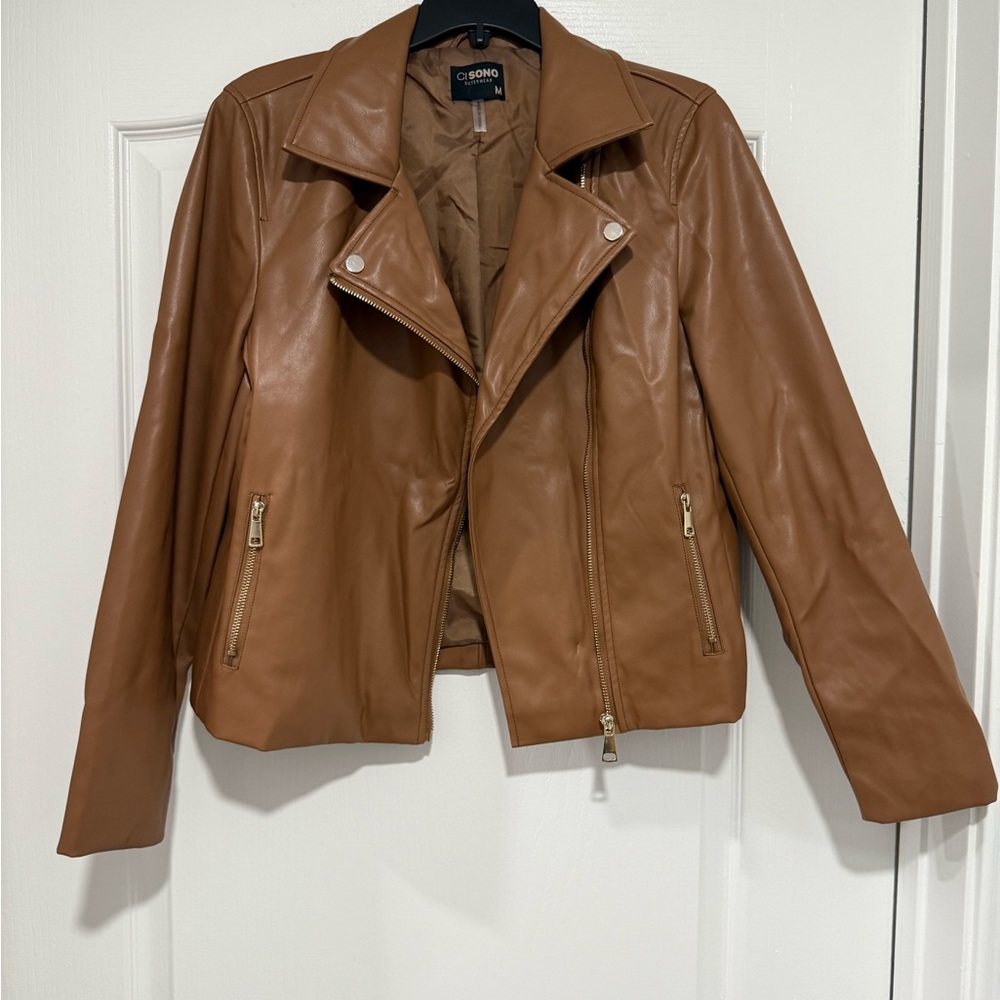 Ci Sono Brown Pleather Jacket